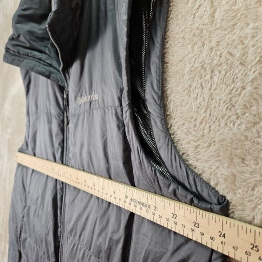 Columbia Vest Omni Heat Full Zip Gray Quilted Puffer Pockets Men's L Slope Edge - Picture 4 of 10